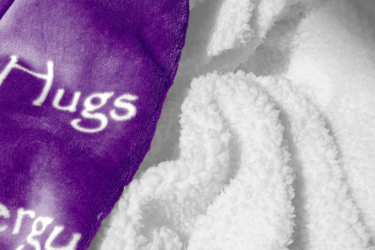 Wolf Creek Blanket purple get-well gift idea showcased.