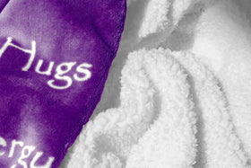 Wolf Creek Blanket purple get-well gift idea showcased.