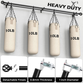 Wolista heavy-duty rod with 1 inch diameter supports heavier curtains.