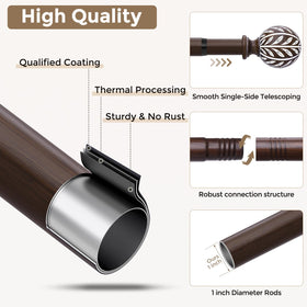 Wolistsa adjustable 36–124 inch rod fits many windows.