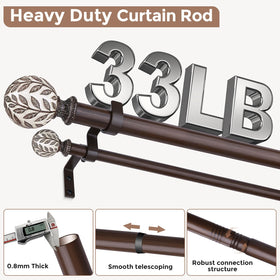 Wolistsa adjustable telescopic rod adapts from 36 to 124 inches.