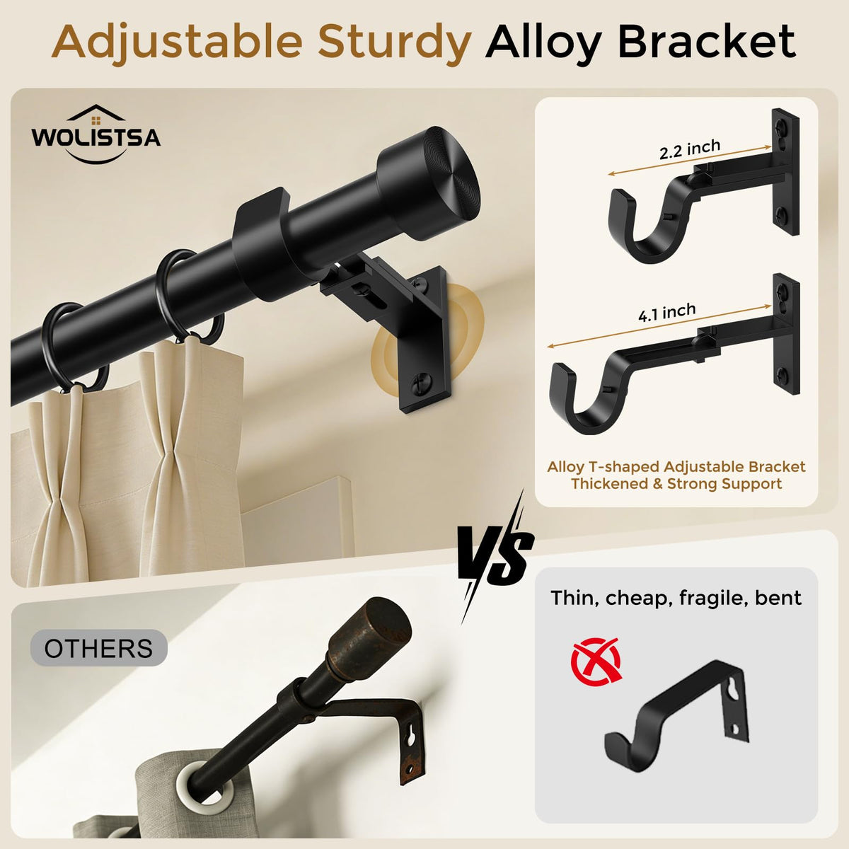 Wolistsa telescopic adjustment yields a seamless, clean look