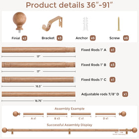 Wolistsa adjustable telescoping rod adapts to various window sizes