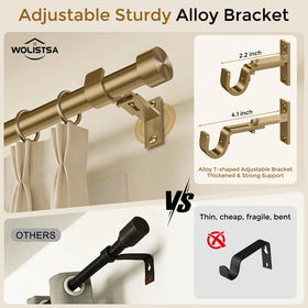 Wolistsa 65lb load capacity supports thick drapes without sag.