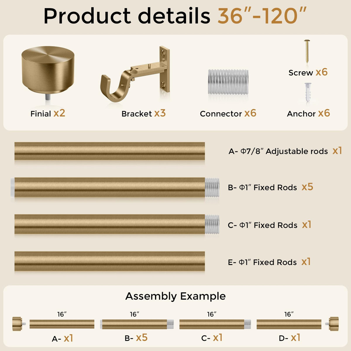 Wolistsa warm brushed finish shows premium gold look.