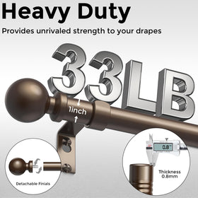 Wolistsa 1-inch diameter rod offers sturdy support for heavier drapery.