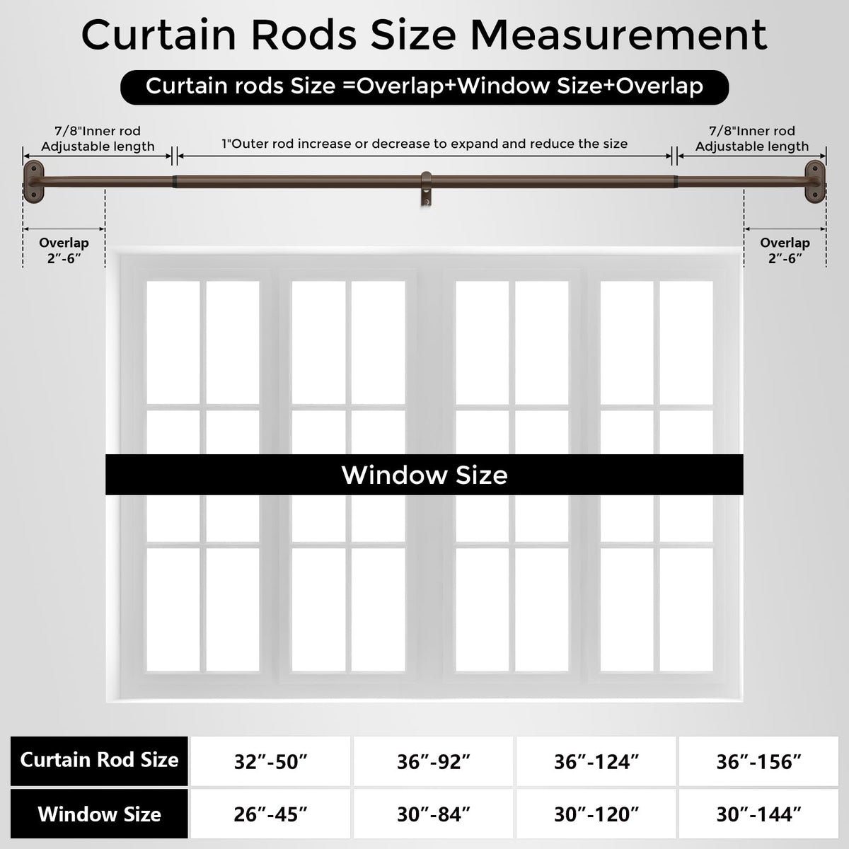 Wolistsa bronze curtain rod works with grommet back tab and pockets
