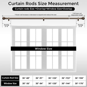 Wolistsa bronze drapery rod enhances living room decor with a timeless finish.
