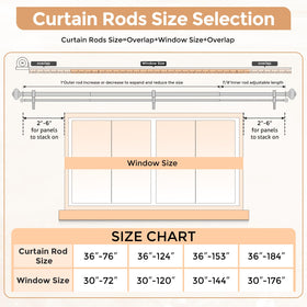 Wolistsa Bronze double curtain rod extended length enables wide window coverage.