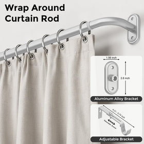 Wolistsa 1-inch diameter curtain rod close-up highlights sturdy construction and durability.