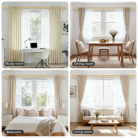 Wolistsa dining room curtain setup showcasing elegant gold hardware