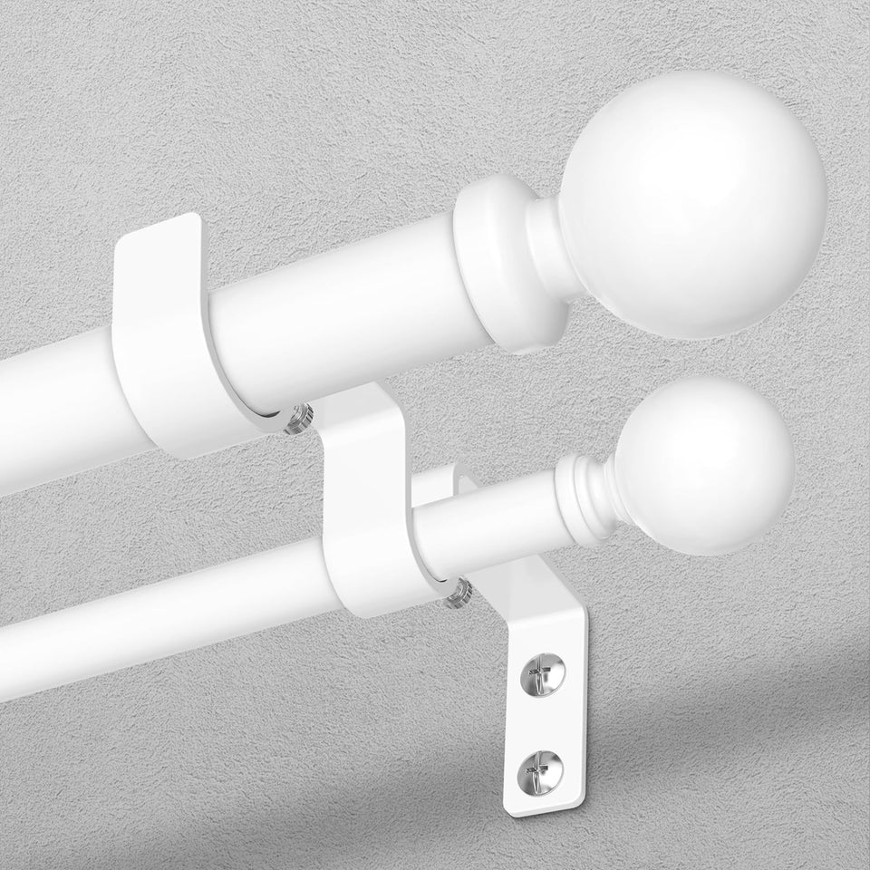 Wolistsa double curtain rod extended to 91 inches for wide windows