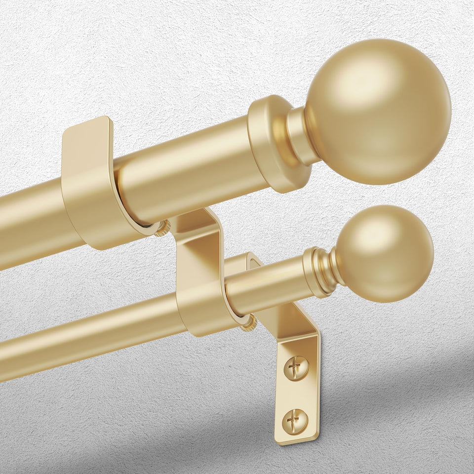 Wolistsa double curtain rod 36-91 inch for versatile window styling.