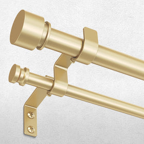 Wolistsa double curtain rod gold front rod 1in for sturdy drape support