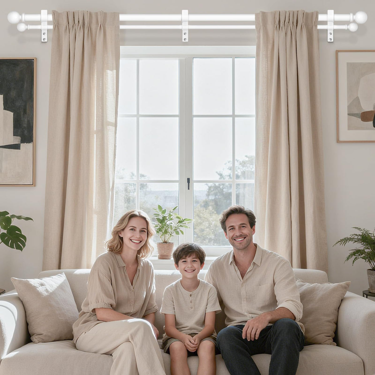 Easy install curtain kit with clear guidelines for quick setup