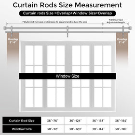 Wolistsa extendable rod coverage suitable for 72 to 144 inch windows.