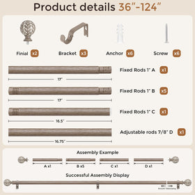 Wolistsa rod extended for wide window coverage demonstration