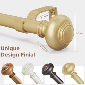 Wolistsa gold curtain rod 1 inch diameter provides sturdy support for heavier drapes.
