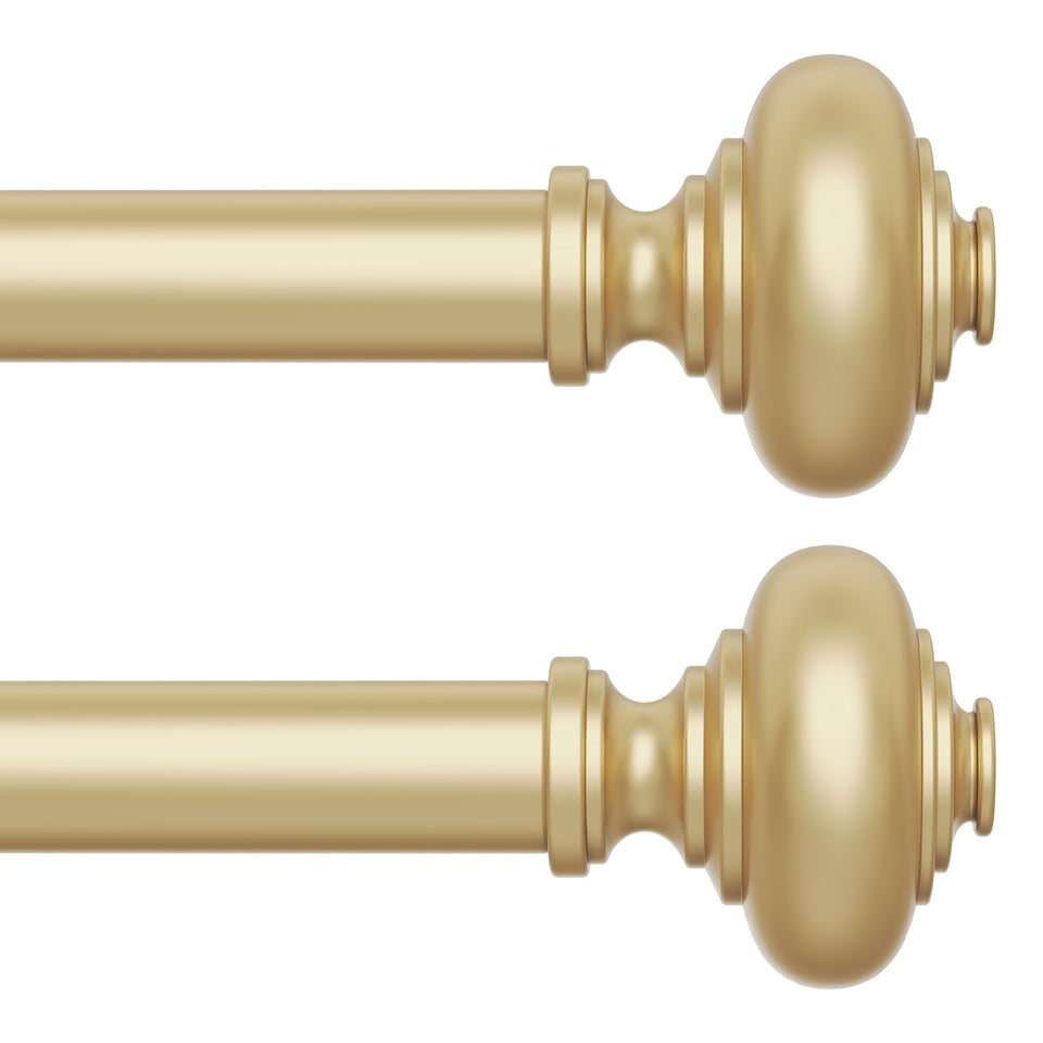 Wolistsa gold curtain rods full set installed in a window scene for versatile decor