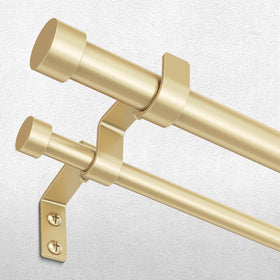Wolistsa gold double curtain rod extended length for versatile window sizing.