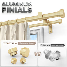 Wolistsa back rod 5/8 inch for lightweight to medium drapes.