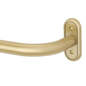 Wolistsa gold wrap-around curtain rod extended to cover large window and block light