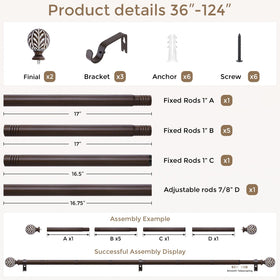 Wolistsa heavy-duty 1-inch rod supports up to 33 lbs.