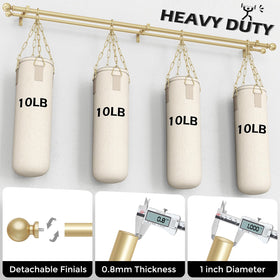 Wolistsa heavy-duty 1-inch rod supports sturdy curtains.