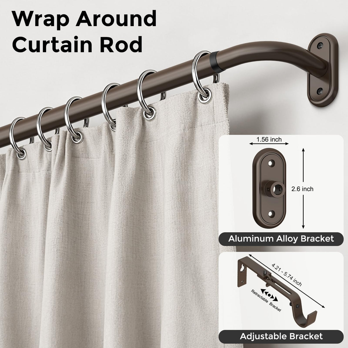Wolistsa heavy-duty 1 inch rod with aluminum ends supports up to 33 lbs