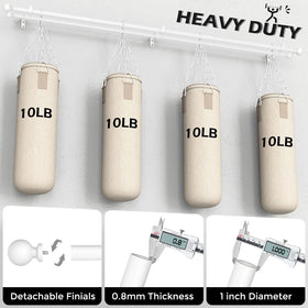 Heavy-duty 1 inch diameter rod provides sturdy curtain support
