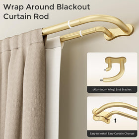 Wolistsa heavy-duty curved rod supports thick drapes with confidence.