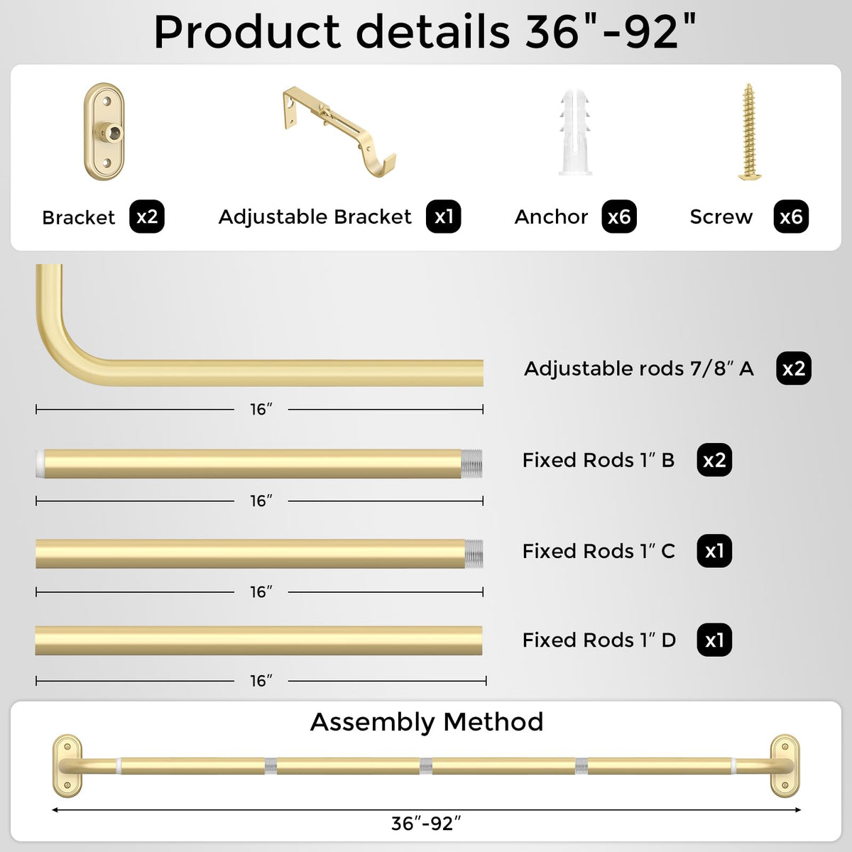 Wolistsa modern gold finish enhances room decor