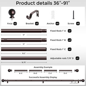 Wolistsa red bronze curtain rod bedroom setup elevates style.