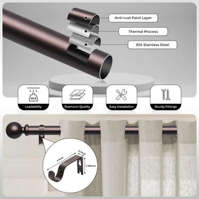Wolistsa red bronze rod curtain glide smooth operation.