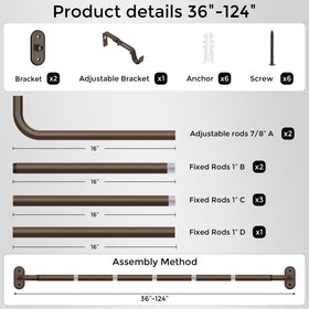 Wolistsa room darkening rod ideal for bedrooms and living rooms