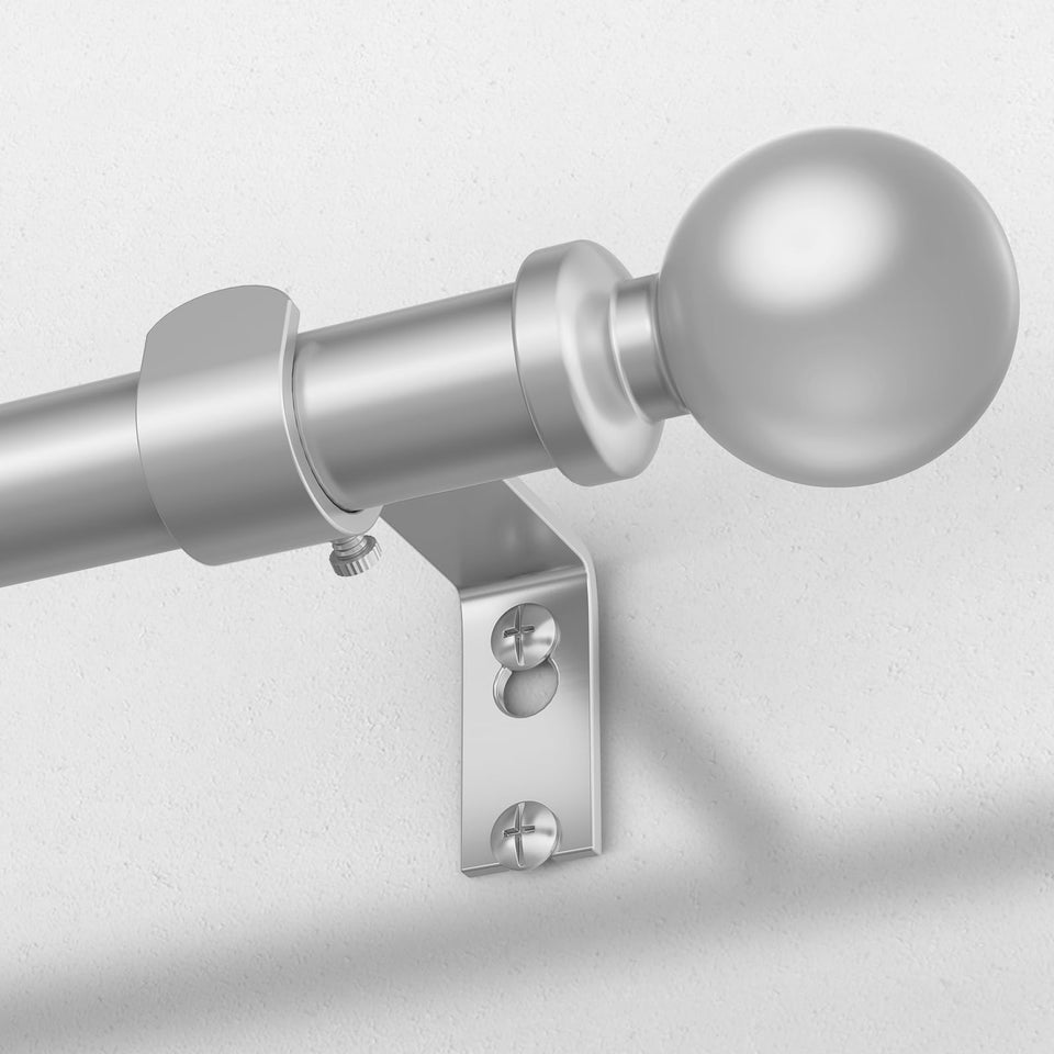 Wolistsa silver curtain rod extends 36-91 inches for flexible window sizing.