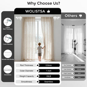 Telescopic adjustable rod simplifies sizing for different windows