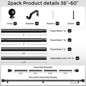 Wolistsa telescopic rod shown in adjustable configuration for fit range.