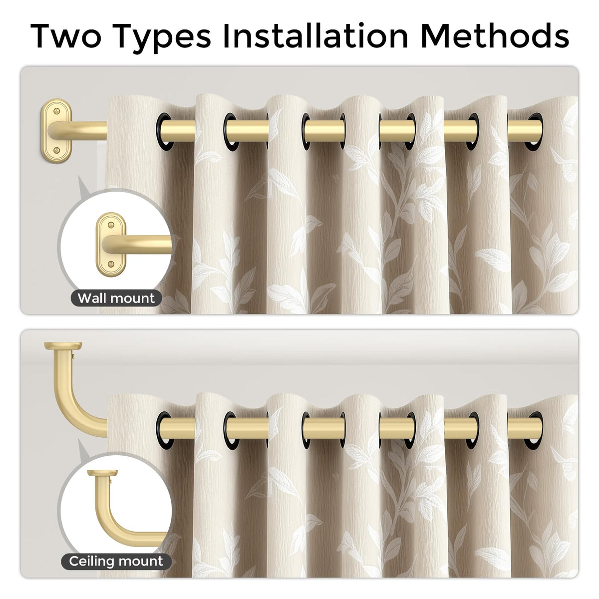 Wolistsa telescoping curtain rod extends to fit various window widths.