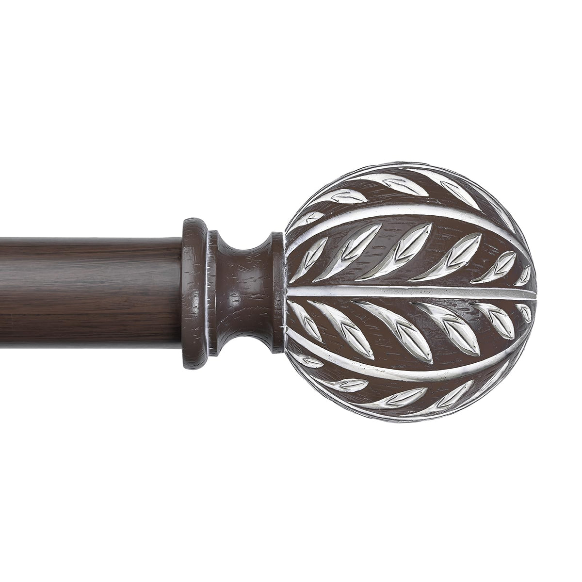 Wolistsa walnut wood curtain rod with adjustable length for versatile windows.