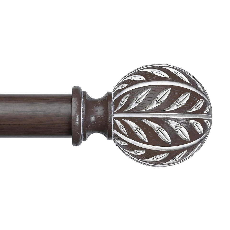 Wolistsa walnut wood curtain rod with adjustable length for versatile windows.