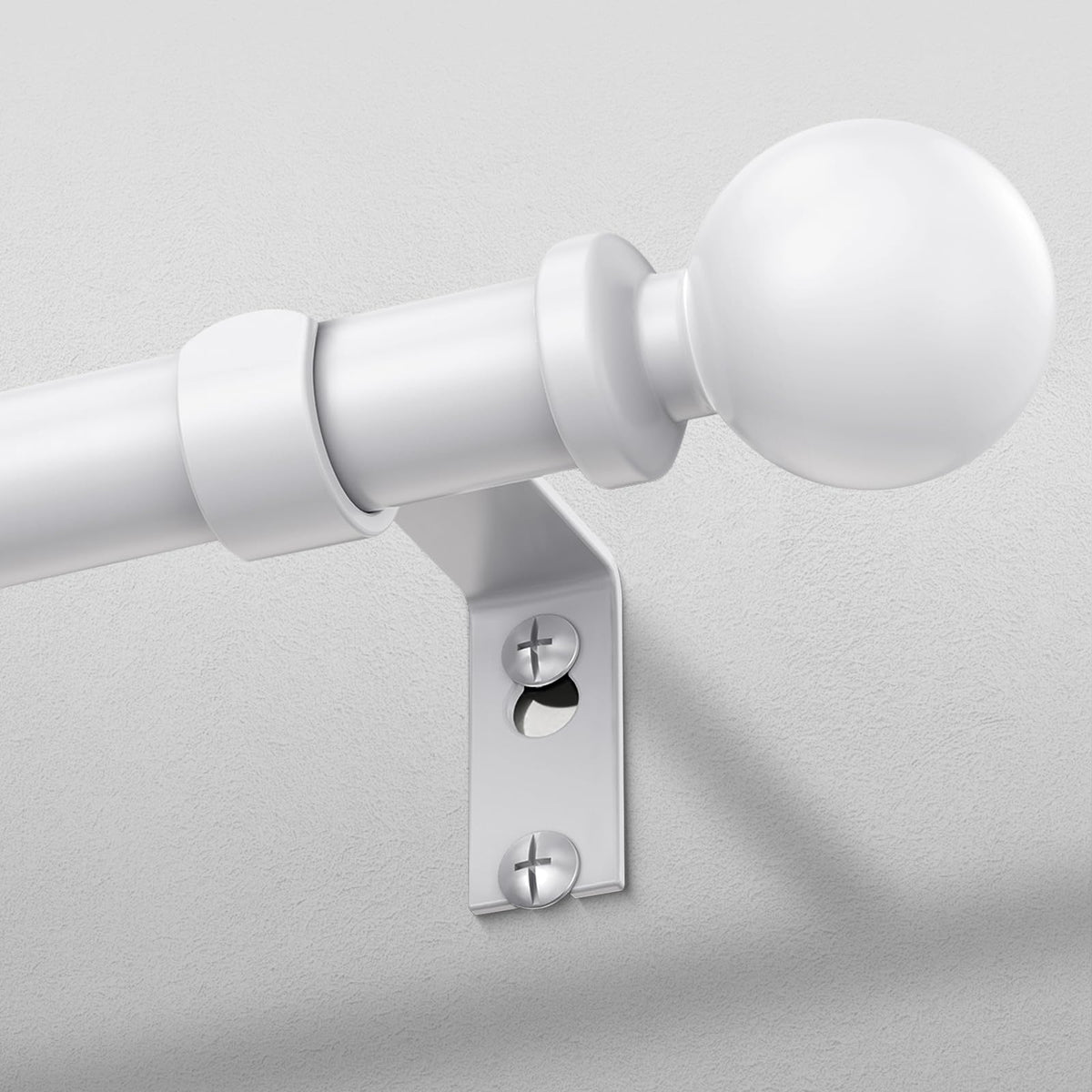 Wolistsa white curtain rod extended to fit large windows for versatile coverage