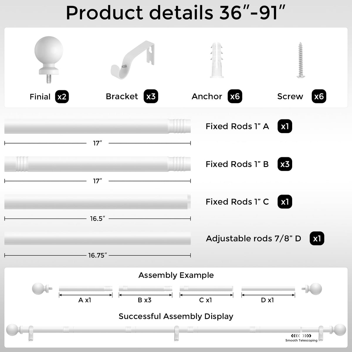 Wolistsa includes a complete packing set for fast installation