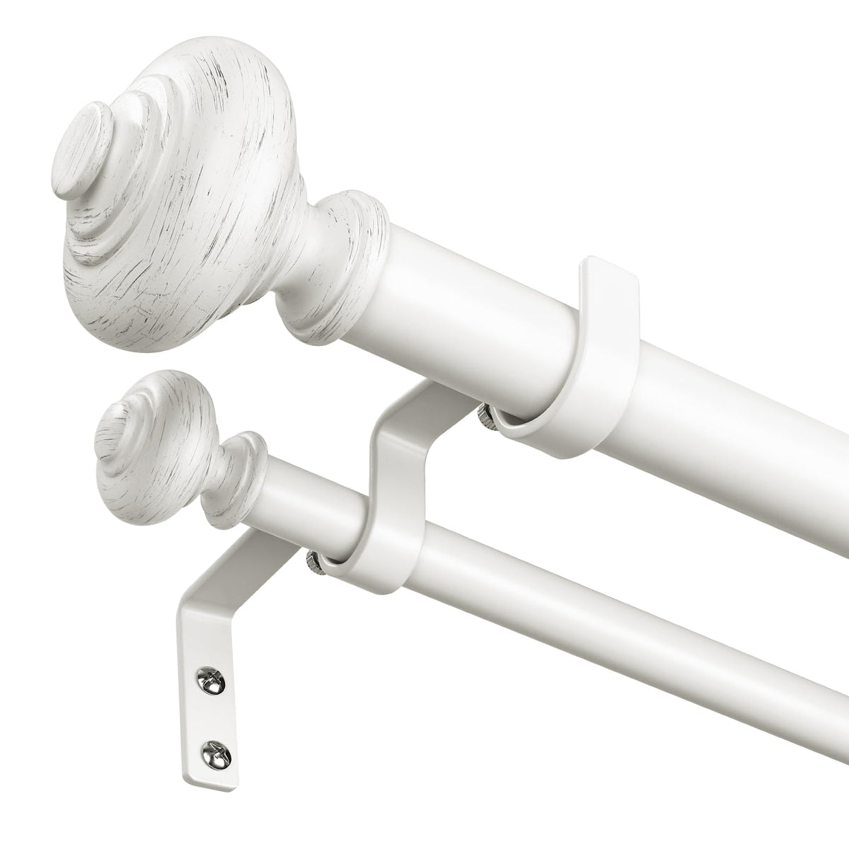 Wolistsa white double curtain rod extended length for large windows
