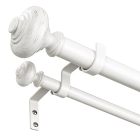 Wolistsa white double curtain rod extended length for large windows