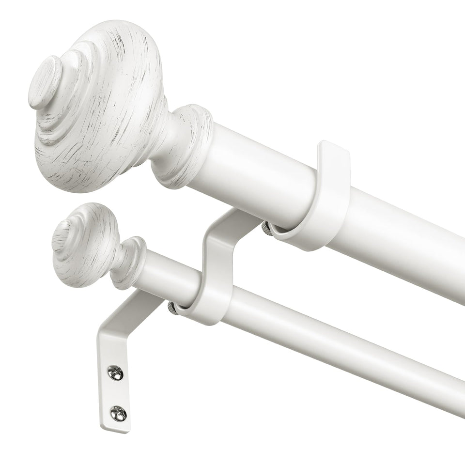 Wolistsa white double curtain rod extended length for large windows