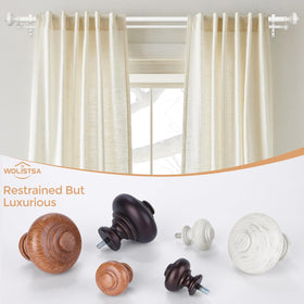 Wolistsa white double curtain rod front view shows sturdy one-inch front rod
