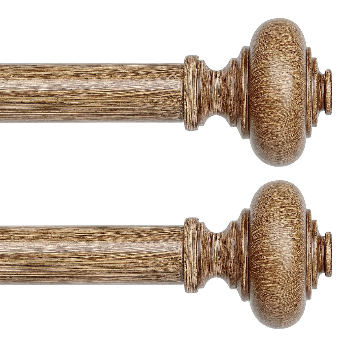 Wolistsa wood curtain rod 2-pack extendable for 36 to 91 inches, sturdy and stylish.