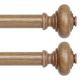 Wolistsa wood curtain rod 2-pack extendable for 36 to 91 inches, sturdy and stylish.