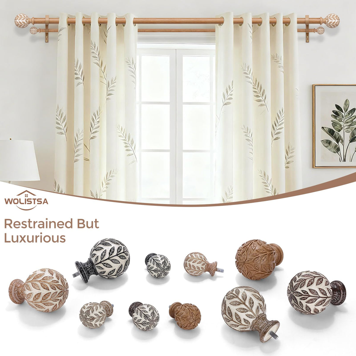 Wolistsa adjustable double rod extended to fit larger windows